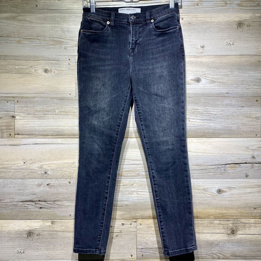 Dimple HSU Skinny Ankle Jeans Gray Faded Black Size 26 W26 L25.5 Mid-Rise